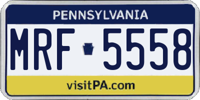 PA license plate MRF5558
