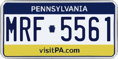 PA license plate MRF5561