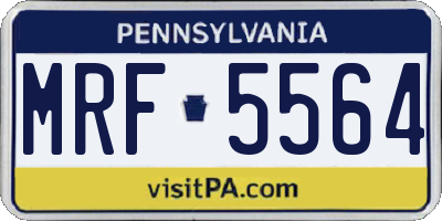 PA license plate MRF5564