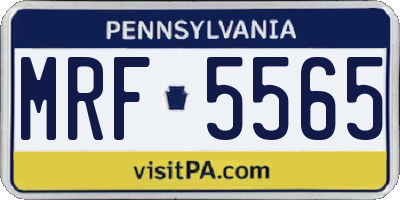 PA license plate MRF5565