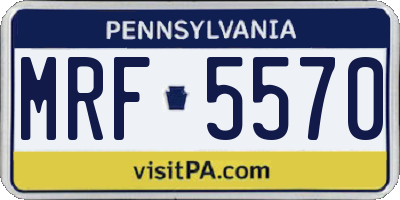 PA license plate MRF5570