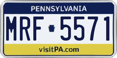 PA license plate MRF5571