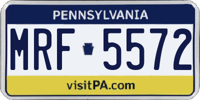 PA license plate MRF5572