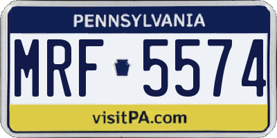PA license plate MRF5574