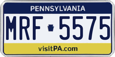 PA license plate MRF5575
