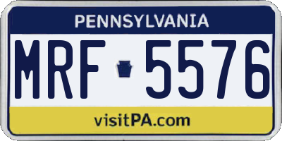PA license plate MRF5576