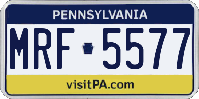 PA license plate MRF5577