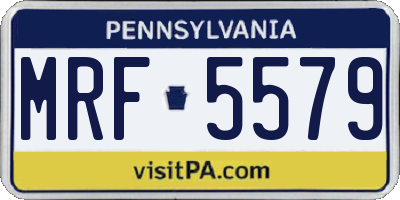 PA license plate MRF5579
