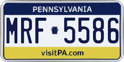PA license plate MRF5586