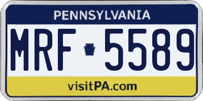 PA license plate MRF5589