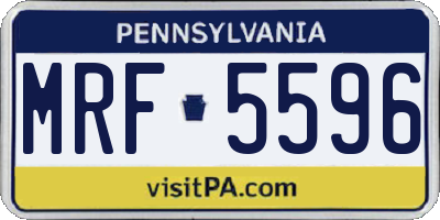 PA license plate MRF5596