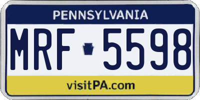 PA license plate MRF5598