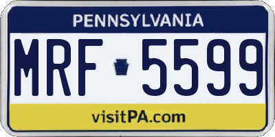 PA license plate MRF5599