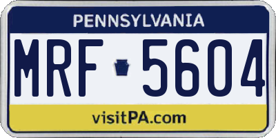 PA license plate MRF5604
