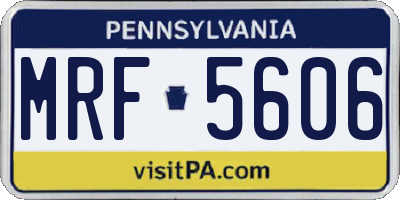 PA license plate MRF5606