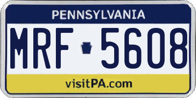 PA license plate MRF5608
