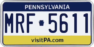 PA license plate MRF5611