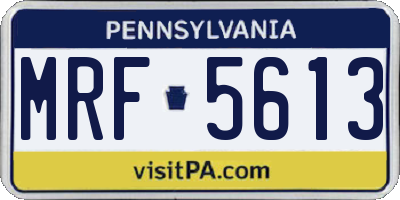 PA license plate MRF5613