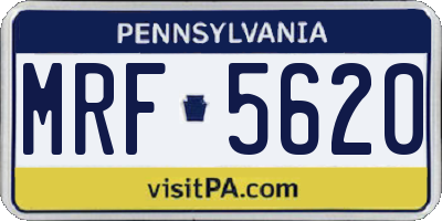 PA license plate MRF5620