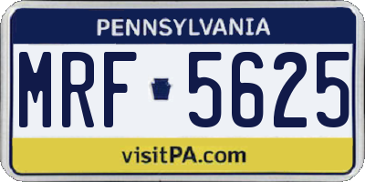 PA license plate MRF5625