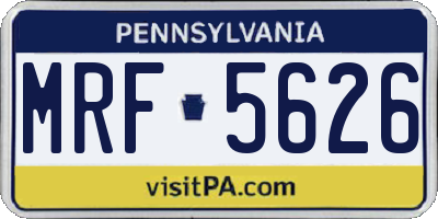 PA license plate MRF5626