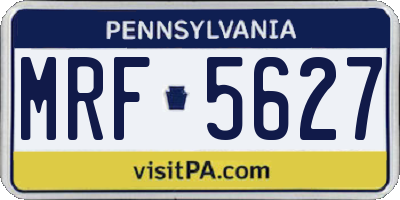 PA license plate MRF5627