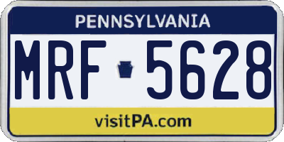 PA license plate MRF5628