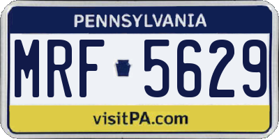 PA license plate MRF5629