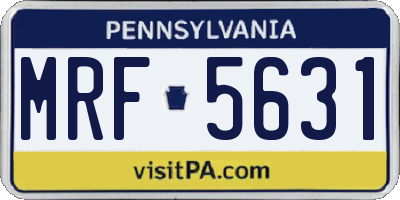 PA license plate MRF5631