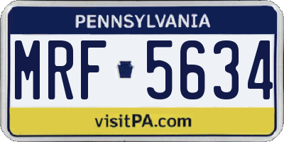 PA license plate MRF5634