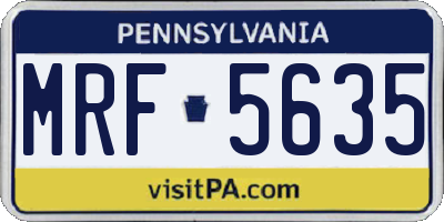 PA license plate MRF5635