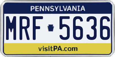 PA license plate MRF5636