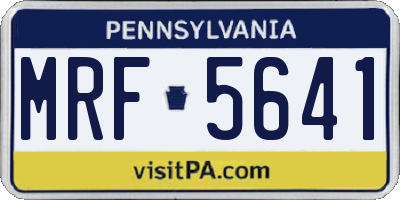 PA license plate MRF5641