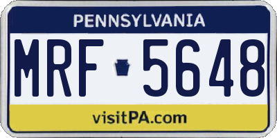 PA license plate MRF5648