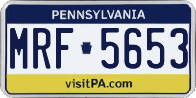 PA license plate MRF5653