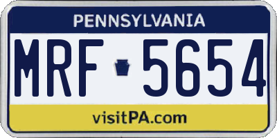 PA license plate MRF5654
