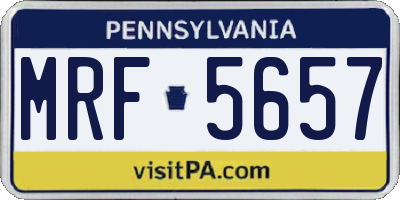 PA license plate MRF5657