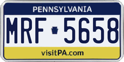 PA license plate MRF5658