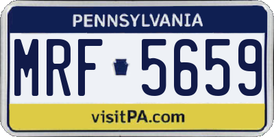 PA license plate MRF5659