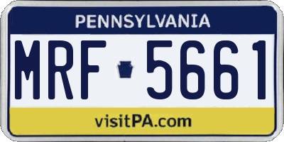 PA license plate MRF5661