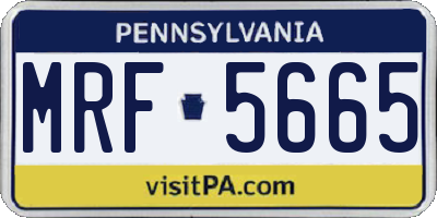 PA license plate MRF5665