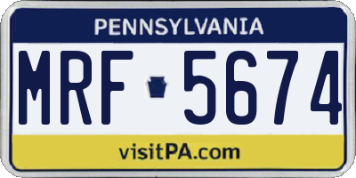 PA license plate MRF5674