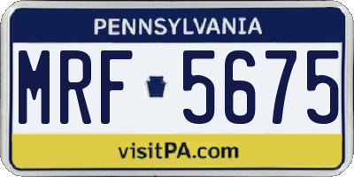 PA license plate MRF5675