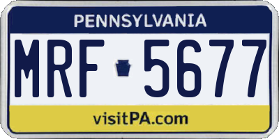 PA license plate MRF5677