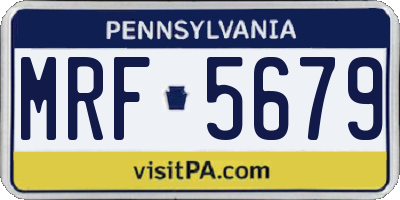 PA license plate MRF5679