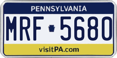 PA license plate MRF5680
