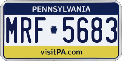PA license plate MRF5683