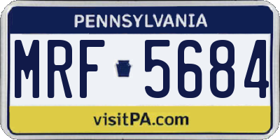 PA license plate MRF5684