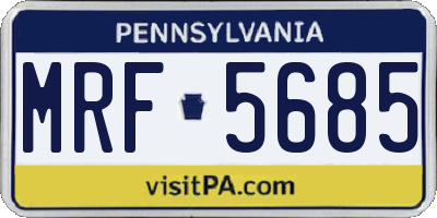 PA license plate MRF5685