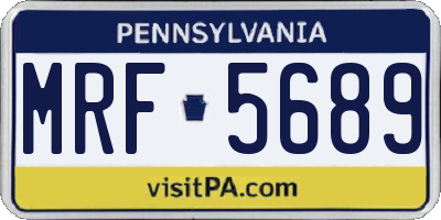 PA license plate MRF5689